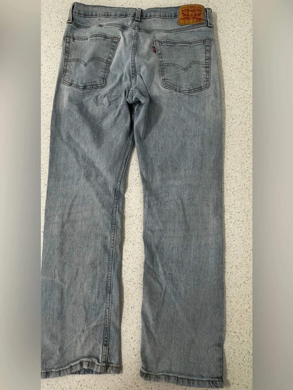Levis 513 Men's Jeans 36x30 Blue Denim Light Wash Slim Straight Pockets Fade